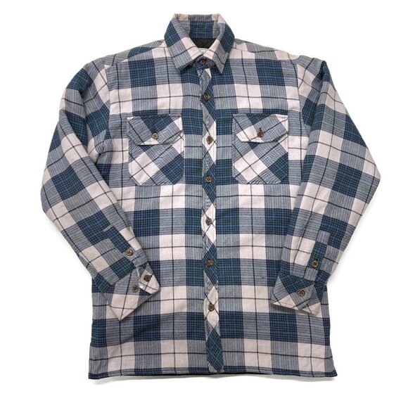 Hugo Valentino Lined Quilted Plaid Flannel Shirt Jacket Mens Small Shacket - Picture 4 of 13